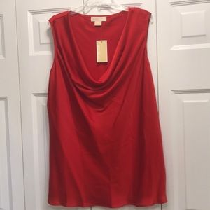 Sleeveless cowlneck shell